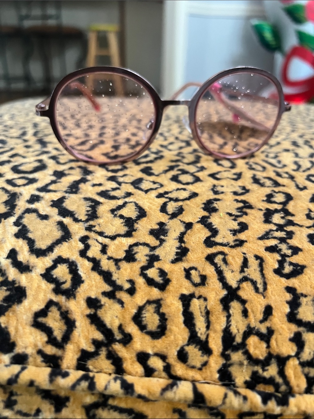 Betsey Johnson Round Pink Rim Glasses